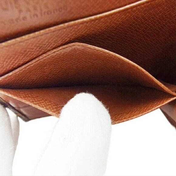 LOUIS VUITTON W Hook Wallet Monogram PVC x Leather-Authentic USED - Picture 7 of 9